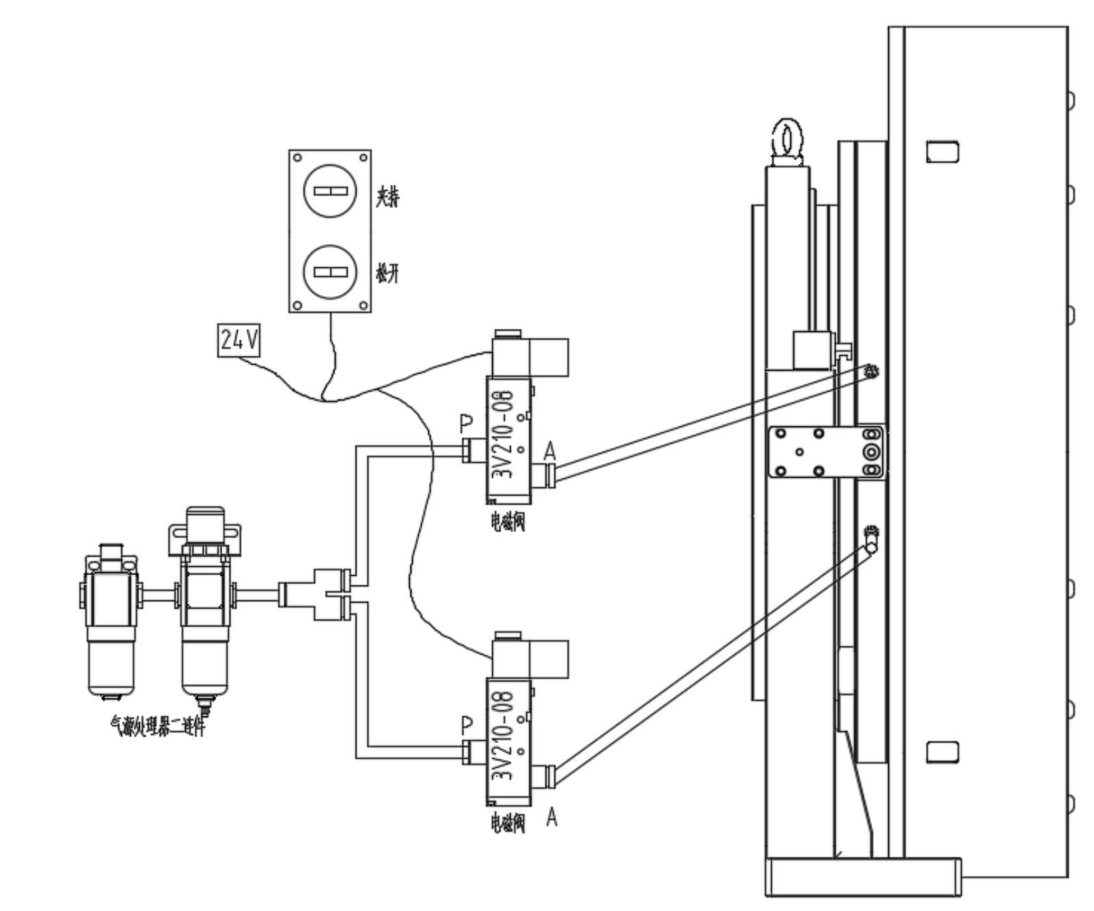 全方位進氣前卡165/230/350氣動控制使用說明